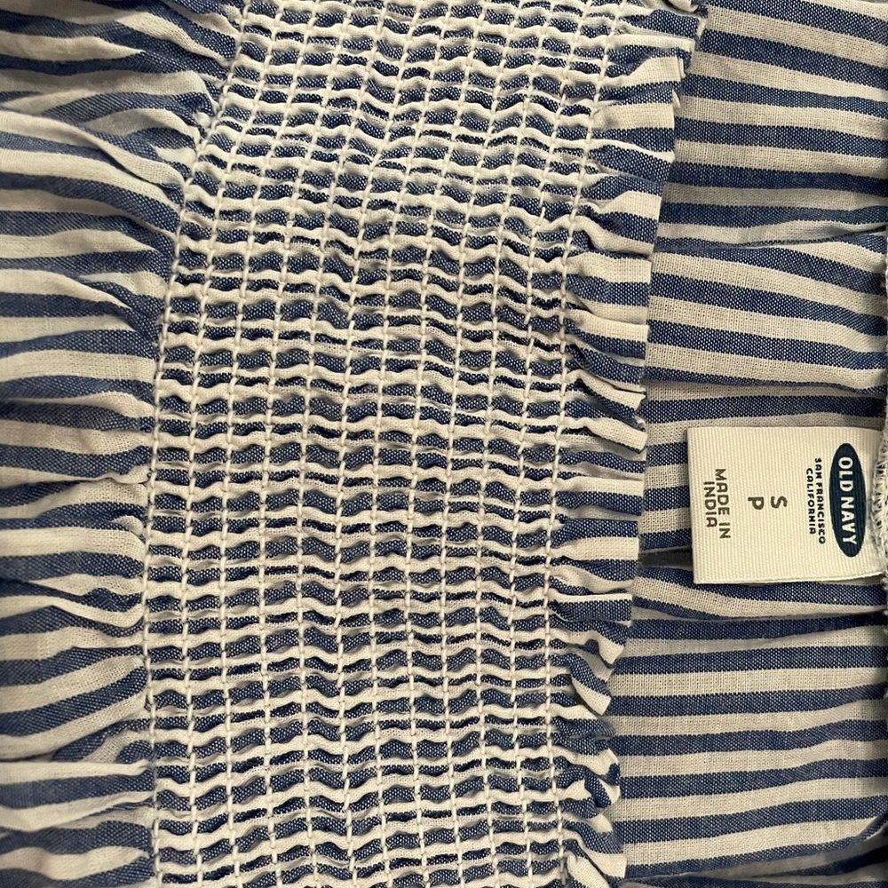 Striped Smocked Tank Top Blue White Old Navy - Picture 8 of 8